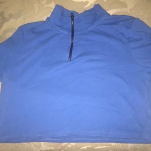 zip up cropped shirt